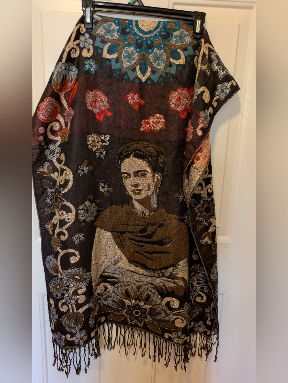 Frida Kahlo Pasina Fringe Shawl